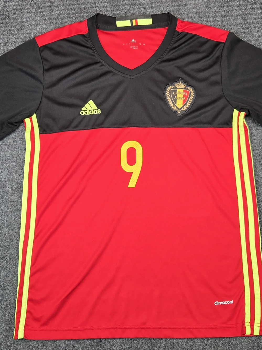 Adidas Belgium Soccer Jersey Mens Large Red #9 Lukaku